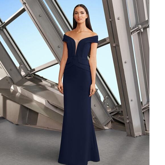 Alexander by Daymor Couture Mother of the Bride and Evening Dress Navy 10 NWT - Picture 1 of 12